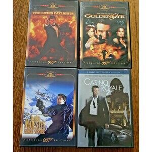 James Bond 007 Lot Of 4 Movies - Dalton,Brosnan,Lazenby and Craig - EUC